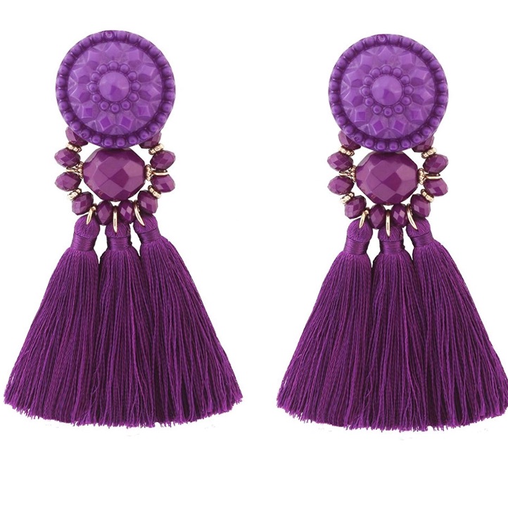 Purple Vintage Look Betty Tassle Earrings *Nwt*